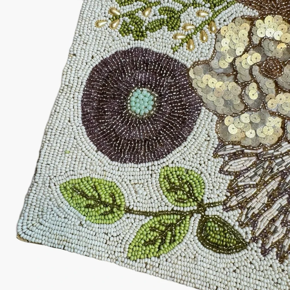 Pier 1 Imported Floral Beaded Placemat 14